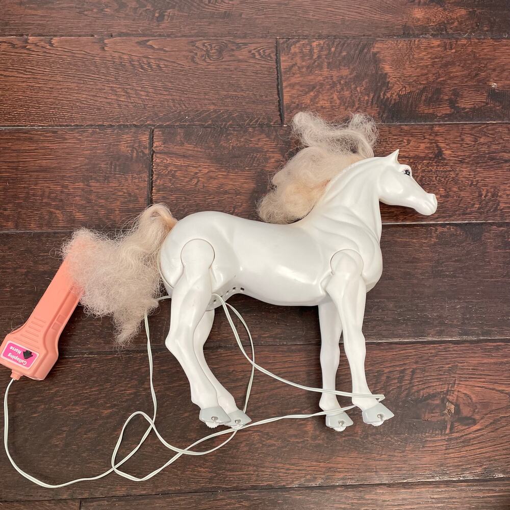 Blue Box Horse Barbie Doll 1980s Toy White Galloping Pony Not Working READ